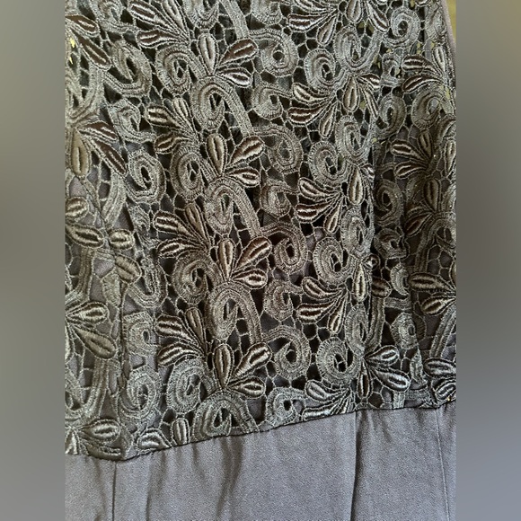 Vintage 90's Jessica McClintock Blue Crochet Maxi Party Prom Dress Size 8 - Picture 3 of 11